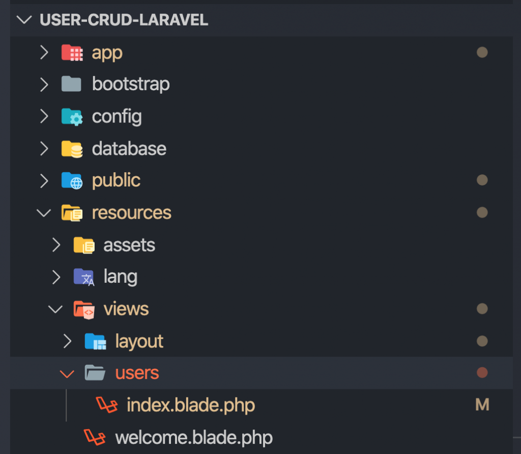 Hình Ảnh Tạo File View Users Index Trong Laravel CRUD